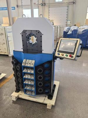 4 Inch Super Thickness Model OEM Service 0.01mm Accuracy Hydraulic Hose Crimping Machine With 6-102mm Crimping Range And 16 Dies