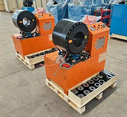 2 Inch DX68 Orange Color Electric Hydraulic Hose Crimper With Fast Change Mould Tools 6-51mm 10 Dies Accuracy And 200 Pcs Per Hour Efficiency