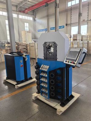 16 ตาย สวย สีสัน และดีไซน์ 0.01 มิลลิเมตรแม่นยํา Hose Crimping Machine 4 นิ้ว ความจุขนาดใหญ่ Crimping Range เครื่องมือ Crimping ไฮดรอลิกไฟฟ้า