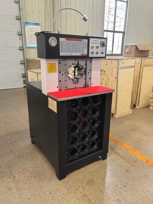 สีดํา ระบบควบคุมปุ่ม 3 นิ้ว ระยะใหญ่ Ac Hydraulic Hose Crimping Machine เครื่องปรับอากาศ