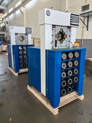 ราคาดี Super หนา 3 นิ้ว กับ 15 ตํารา 6-76 มิลลิเมตร สีน้ําเงิน AC Hose Crimping Machine With Withhold แรง Crimping รวดเร็ว 650T ออนไลน์