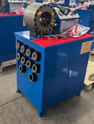 ราคาดี Blue Electric 600T Crimping Force Rubber Hose Crimping Machine ด้วยระยะ 6-51 มิลลิเมตร และ 10 เครื่องสับเปลี่ยน ออนไลน์